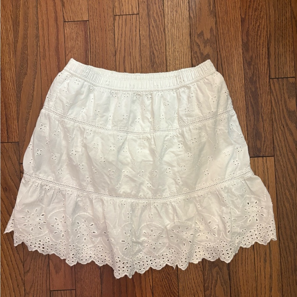 Jennifer & Grace White Eyelet Mini Skirt